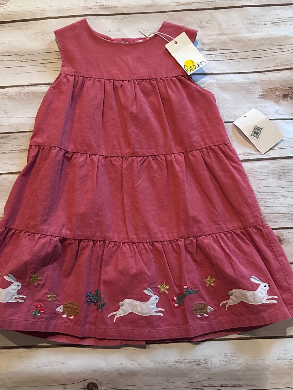Mini Boden mauve hedgehog bunny dress nwt 2/3